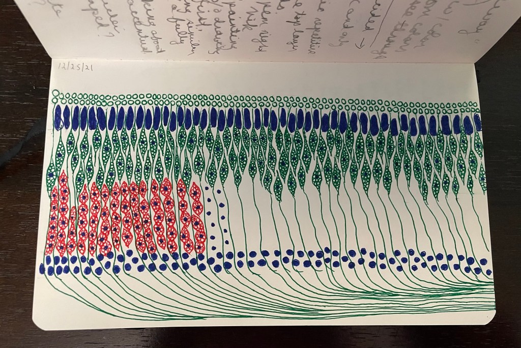 Sketchbook studies for science-inspired bead embroidery