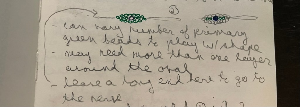 Sketchbook studies for science-inspired bead embroidery